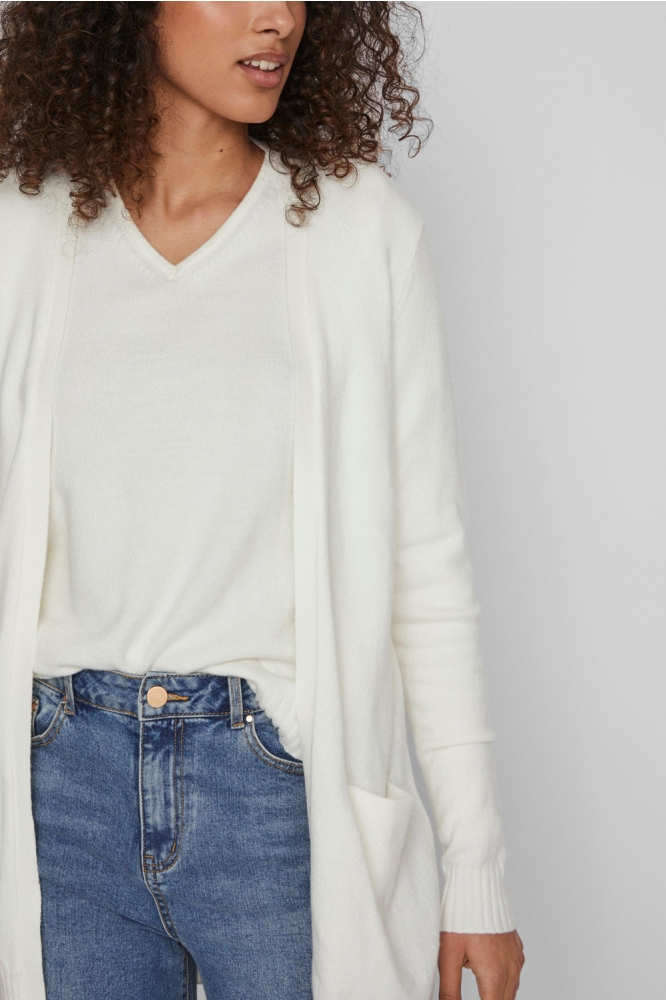 VIRIL L/S OPEN KNIT CARDIGAN-NOOS 14044041 White Alyssum STB